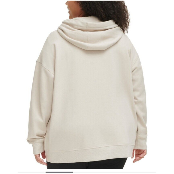 NEW Calvin Klein Plus Size Hoodie Full ZIp Sweatshirt Tan Womens Size 2X - Picture 3 of 6